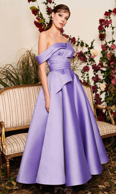 MNM COUTURE N0511 - Fall Off Strapped A-line Gown Sweet 16 Dresses 4 / Lilac