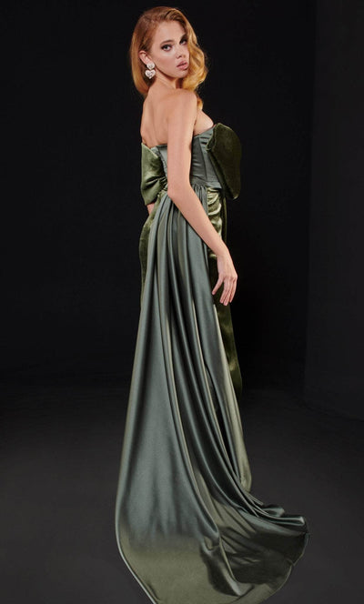 MNM COUTURE N0514 - Straight Across Bow Accent Prom Gown Special Occasion Dress