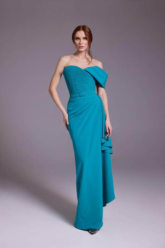 MNM COUTURE N0537 - One-Shoulder Crepe Dress