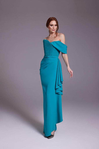 MNM COUTURE N0537 - One-Shoulder Crepe Dress
