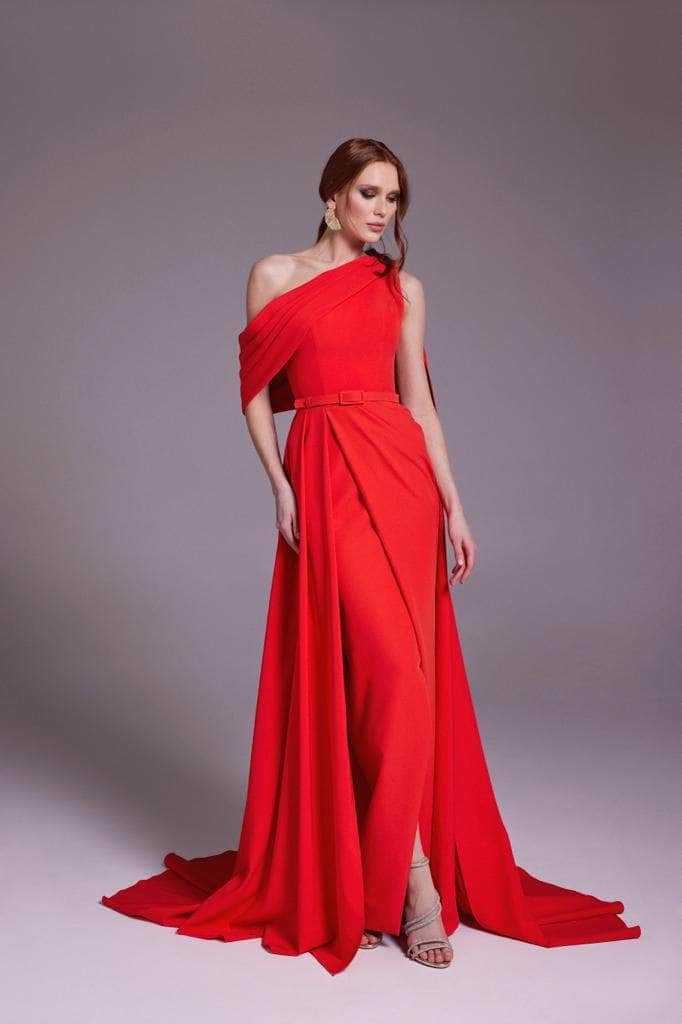 MNM COUTURE N0551 - Asymmetric Crepe Gown