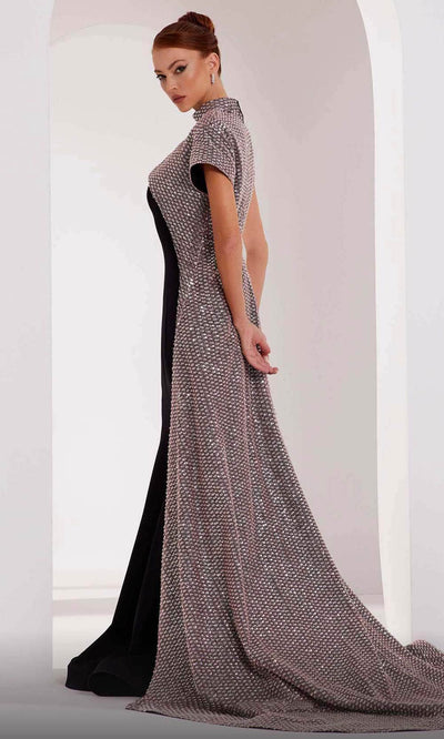 MNM Couture N0554 - Metallic Open Sheath Evening Dress Evening Dresses
