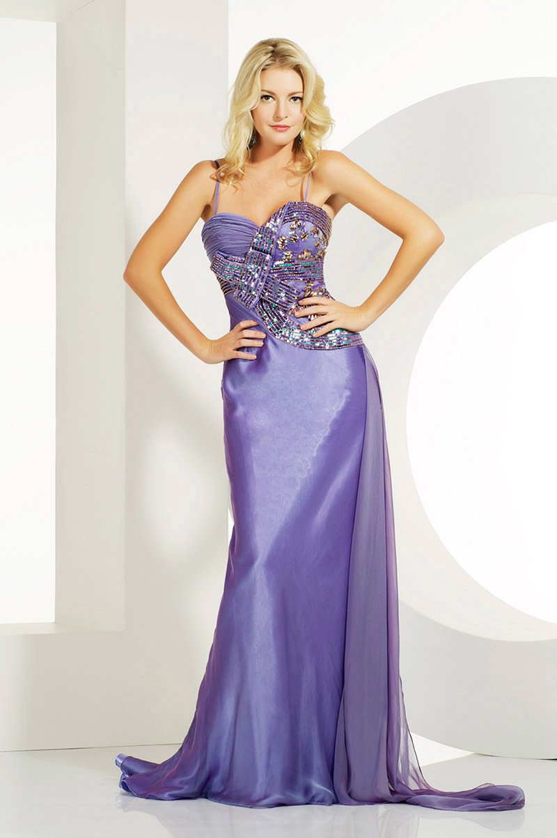 MNM Couture - 6477 Beaded Sweetheart Sheath Dress In Purple
