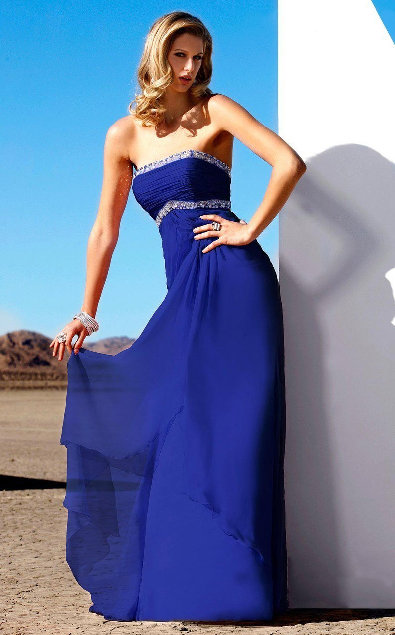 MNM Couture Bejeweled Straight Sheath Dress 7310 - 1 pc Royal Blue In Size 4 Available In Royal Blue