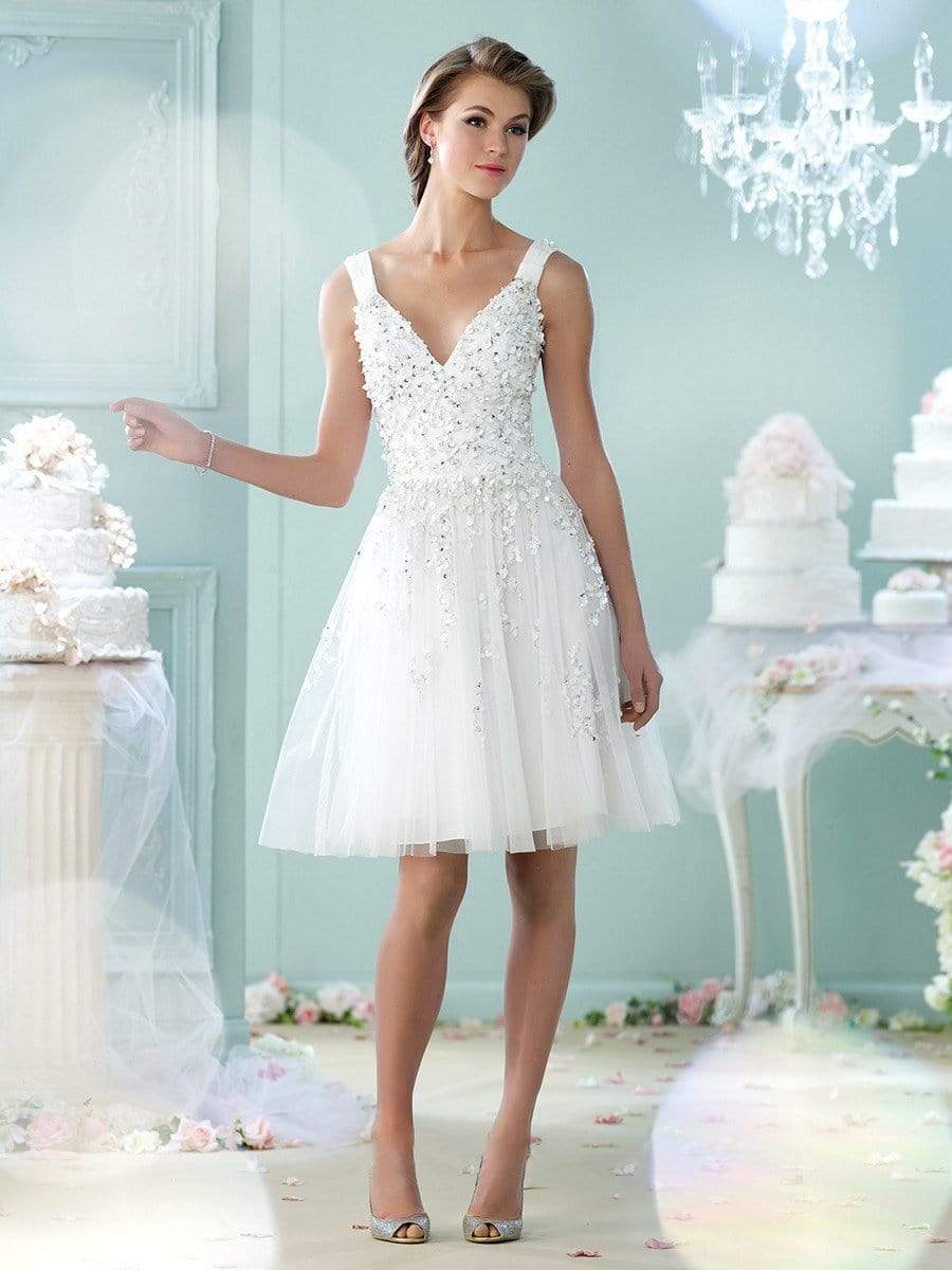 Mon Cheri - Embellished V-Neck A-Line Cocktail Dress 215104 - 1 pc Blush in Size 6 Available CCSALE 6 / Blush