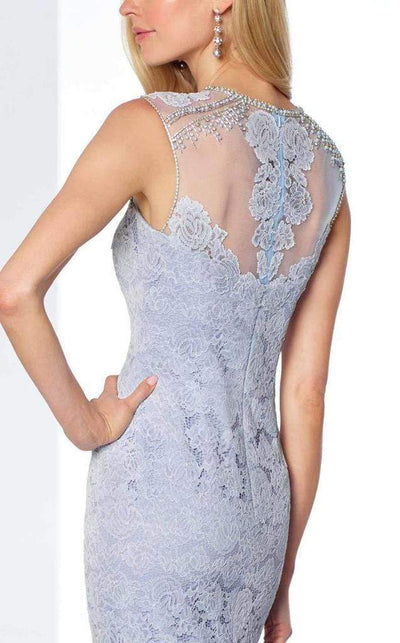 Mon Cheri Fitted Lace Short Dress 117820 - 1 pc Light Periwinkle In Size 6 Available CCSALE 6 / Light Periwinkle