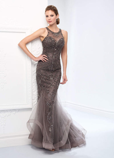 Mon Cheri - Trumpet Gown 117D62 - 1 pc Gray in Size 6 Available CCSALE 6 / Gray