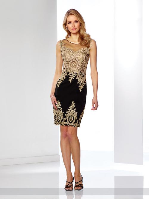 Social Occasions by Mon Cheri - 116855B Dress in Black and Gold