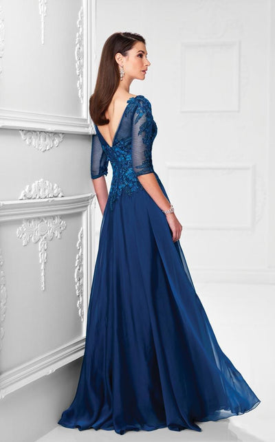 Montage by Mon Cheri - 117901 A-Line Gown in Blue