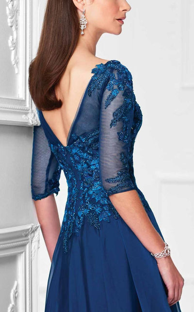 Montage by Mon Cheri - 117901W A-Line Gown In Navy