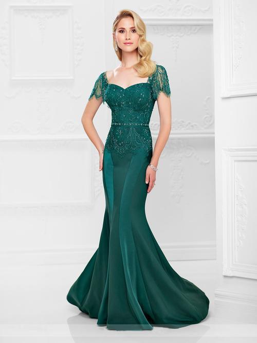 Mon Cheri - Sweetheart Lace Mermaid Gown 117908 In Green