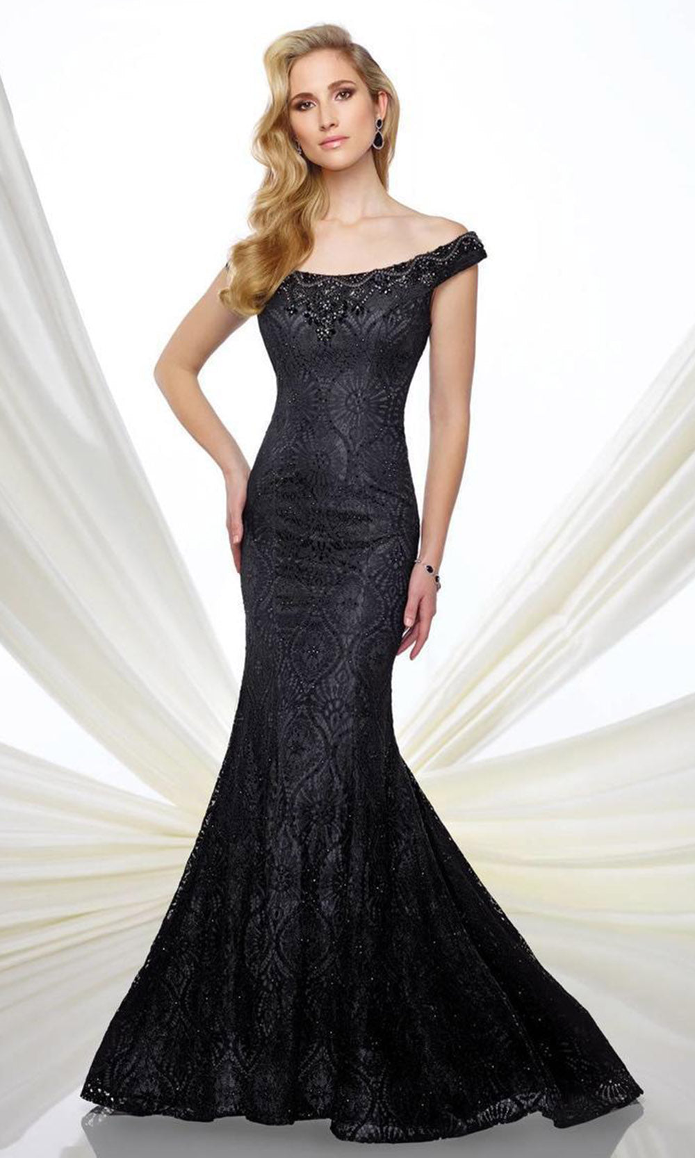 Mon Cheri 216975 Off-Shoulder Lace Mermaid Dress- 1 pc Mink In Size 10 Available CCSALE 10 / Mink
