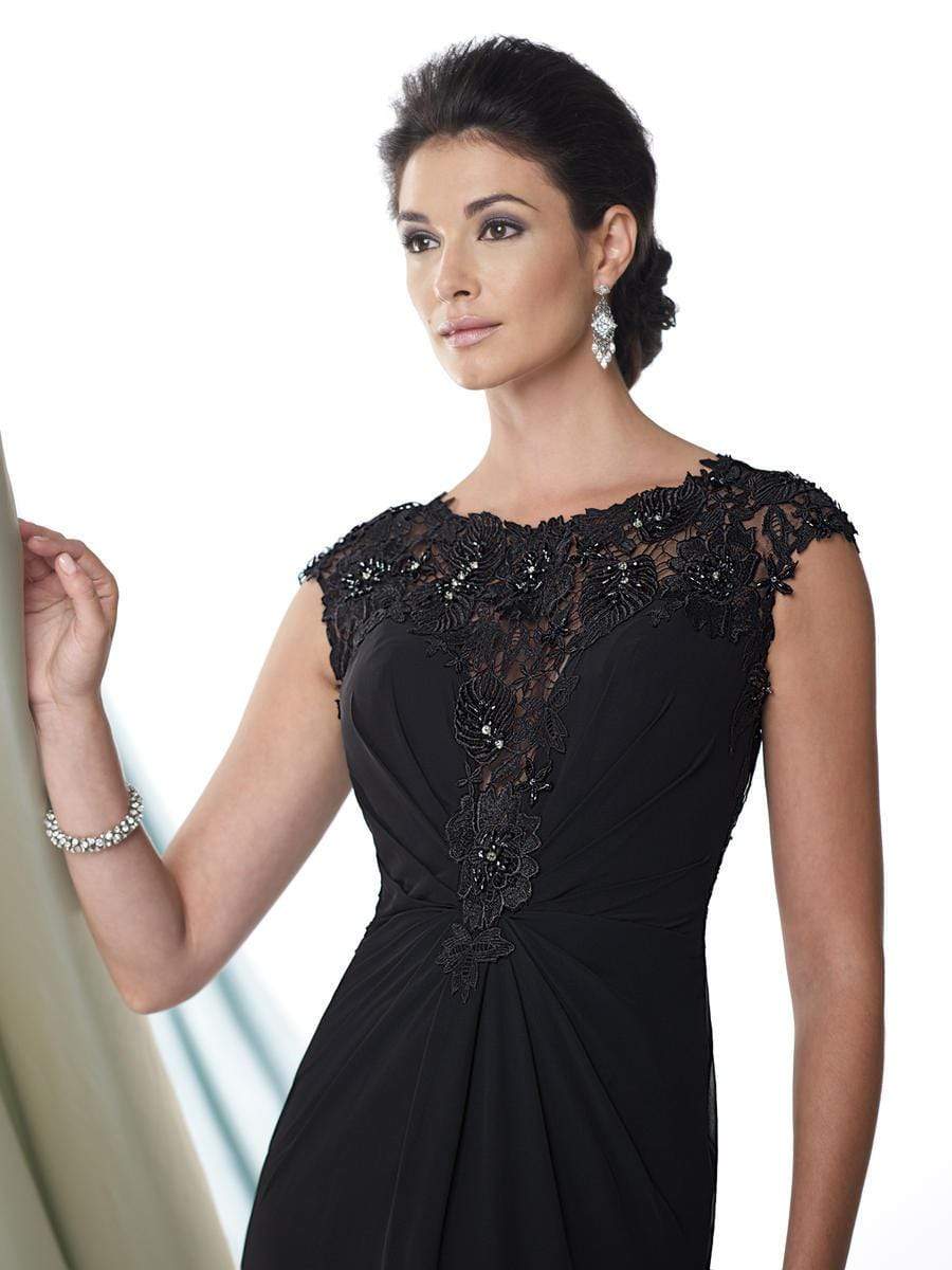 Montage by Mon Cheri - 114926 Chiffon Venise Lace Dress - 1 pc Pink In Size 14 Available CCSALE 14 / Pink