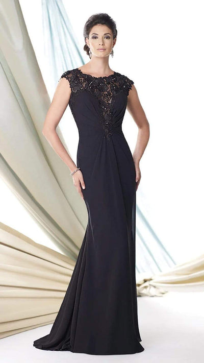 Montage by Mon Cheri - 114926 Chiffon Venise Lace Dress - 1 pc Pink In Size 14 Available CCSALE 14 / Pink