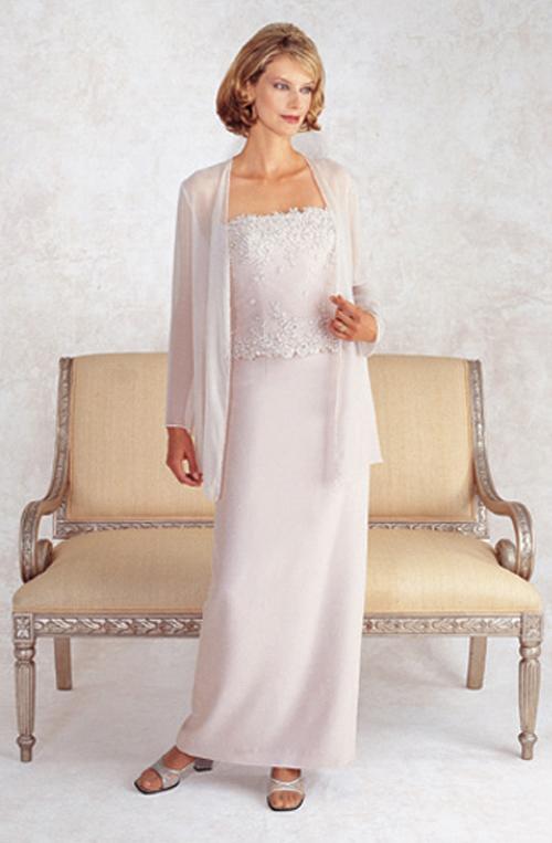 Montage by Mon Cheri - 11929 Embellished Bodice Long Dress with Jacket In White