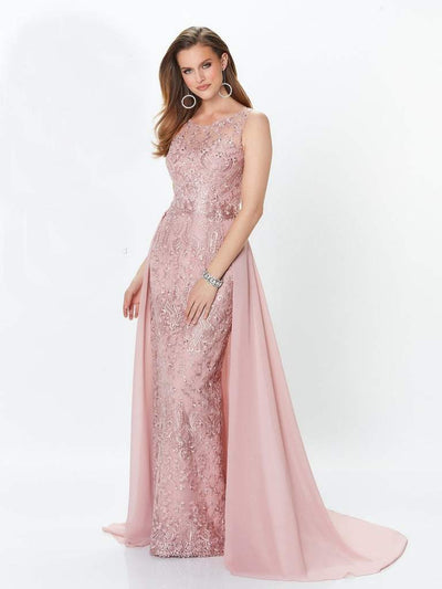 Mon Cheri - Montage by Mon Cheri - Lace Embellished Two-Piece Column Gown 119940 In Pink