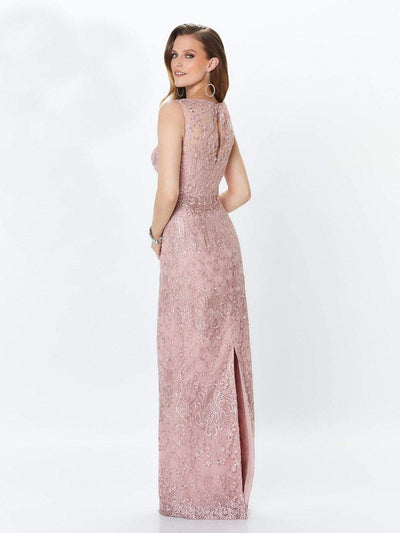 Montage by Mon Cheri - 119940 Lace Embellished Two-Piece Column Gown In Pink