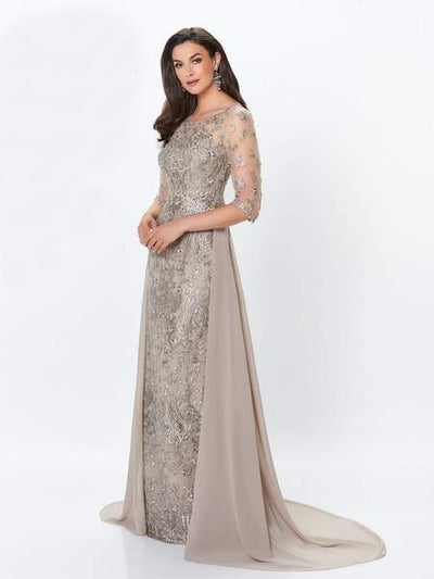 Montage by Mon Cheri - Lace Embellished Two-Piece Column Gown 119940 - 1 pc Latte in Size 14 Available CCSALE 14 / Latte