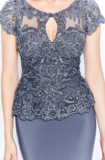 Montage by Mon Cheri - 120910W Embroidered Keyhole Front Long Dress Mother of the Bride Dresses