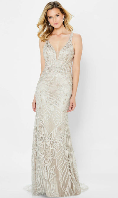 Montage by Mon Cheri 122904 - Detachable Straps and Shawl Dress In White