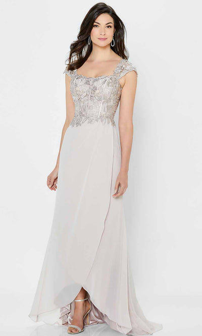Montage by Mon Cheri 122905 - Embroidered Crepe Tulip Dress Mother of the Bride Dresses 4 / Mink