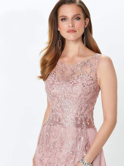 Montage by Mon Cheri - Lace Embellished Two-Piece Column Gown 119940 - 1 pc Latte in Size 14 Available CCSALE