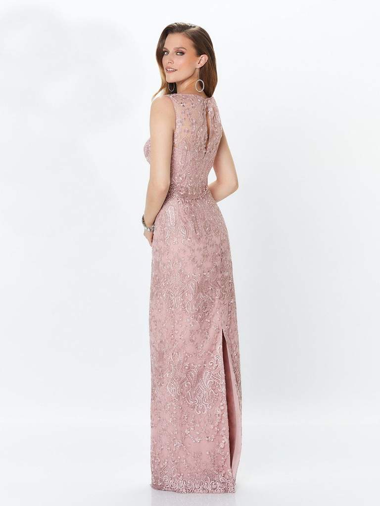 Montage by Mon Cheri - Lace Embellished Two-Piece Column Gown 119940 - 1 pc Latte in Size 14 Available CCSALE