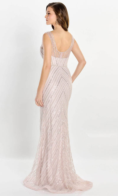 Montage by Mon Cheri M2216 - Pearl and Beaded Illusion Slit Gown Special Occasion Dress