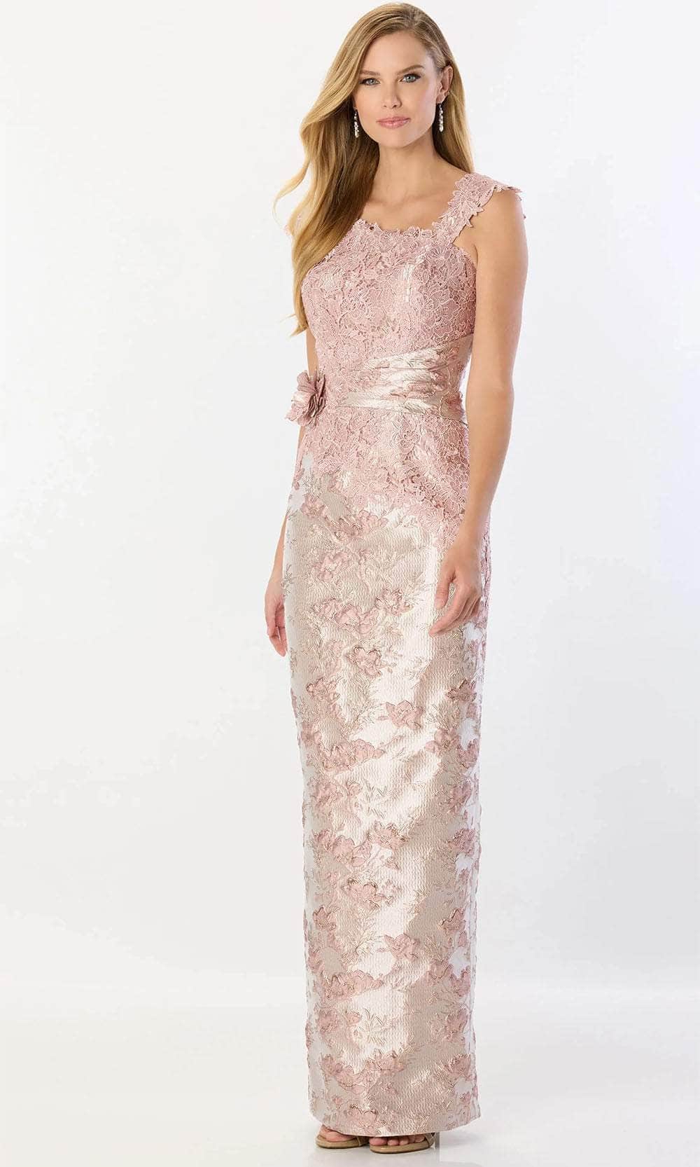 Montage by Mon Cheri M2227 - Fitted Bodice 3D Flower Gown Prom Dresses 4 / Rose