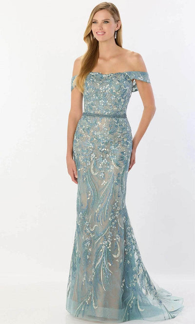 Montage by Mon Cheri M2230 - Off-Shoulder Strapless Gown Prom Dresses 4 / Aqua