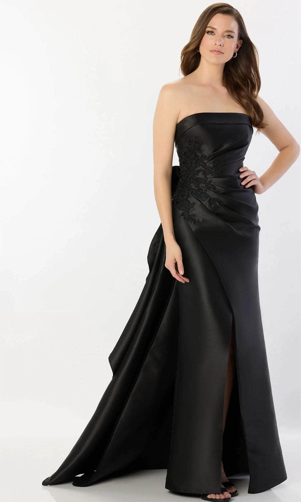 Montage by Mon Cheri M2235 - Detachable Strapless Gown Prom Dresses 4 / Black