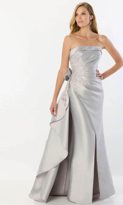 Montage by Mon Cheri M2235 - Detachable Strapless Gown Prom Dresses 4 / Silver