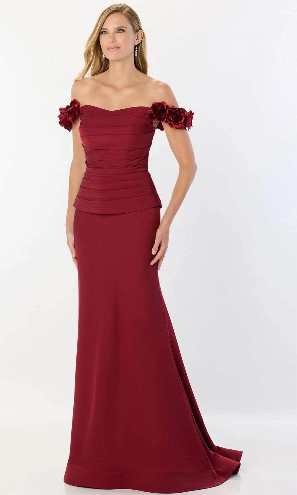 Montage by Mon Cheri M2242 - Open Back Fitted Bodice Gown Prom Dresses 4 / Wine