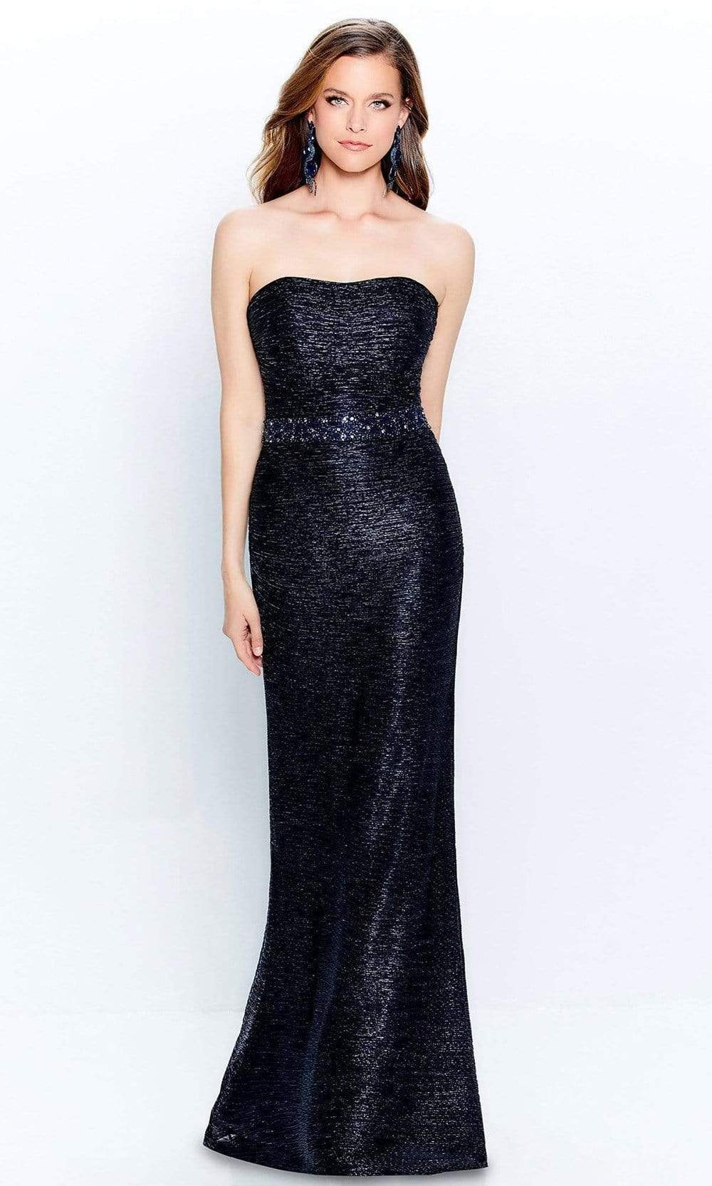 Montage by Mon Cheri - Strapless Fitted Evening Dress 120902 - 1 pc Navy In Size 20 Available CCSALE 20 / Navy