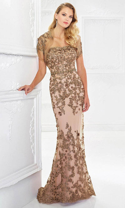 Montage by Mon Cheri - Strapless Fitted Lace Sheath Evening Gown 118961 Mother of the Bride Dresses