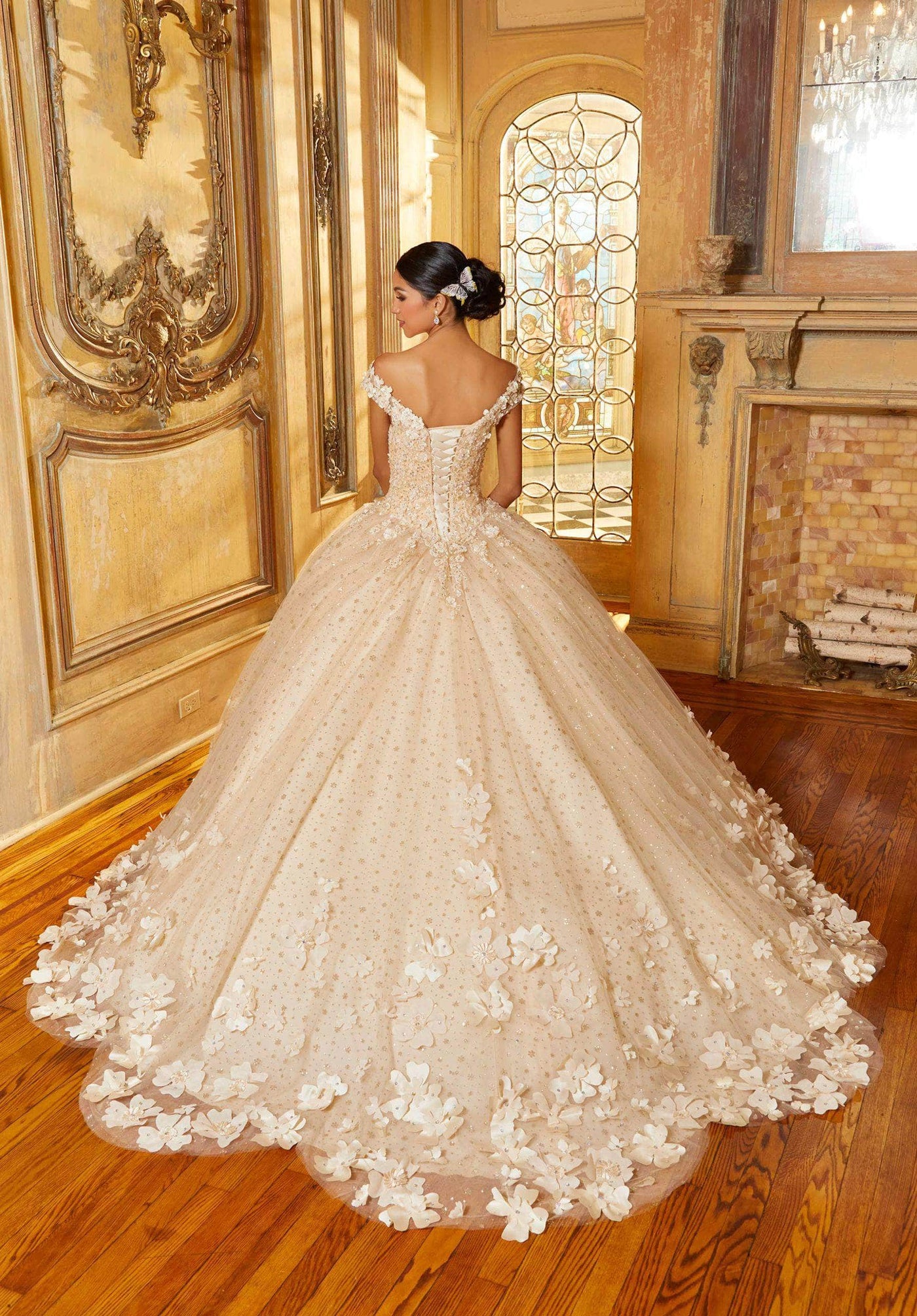 Mori Lee 34063 - 3D Florals Quinceanera Ballgown Special Occasion Dress