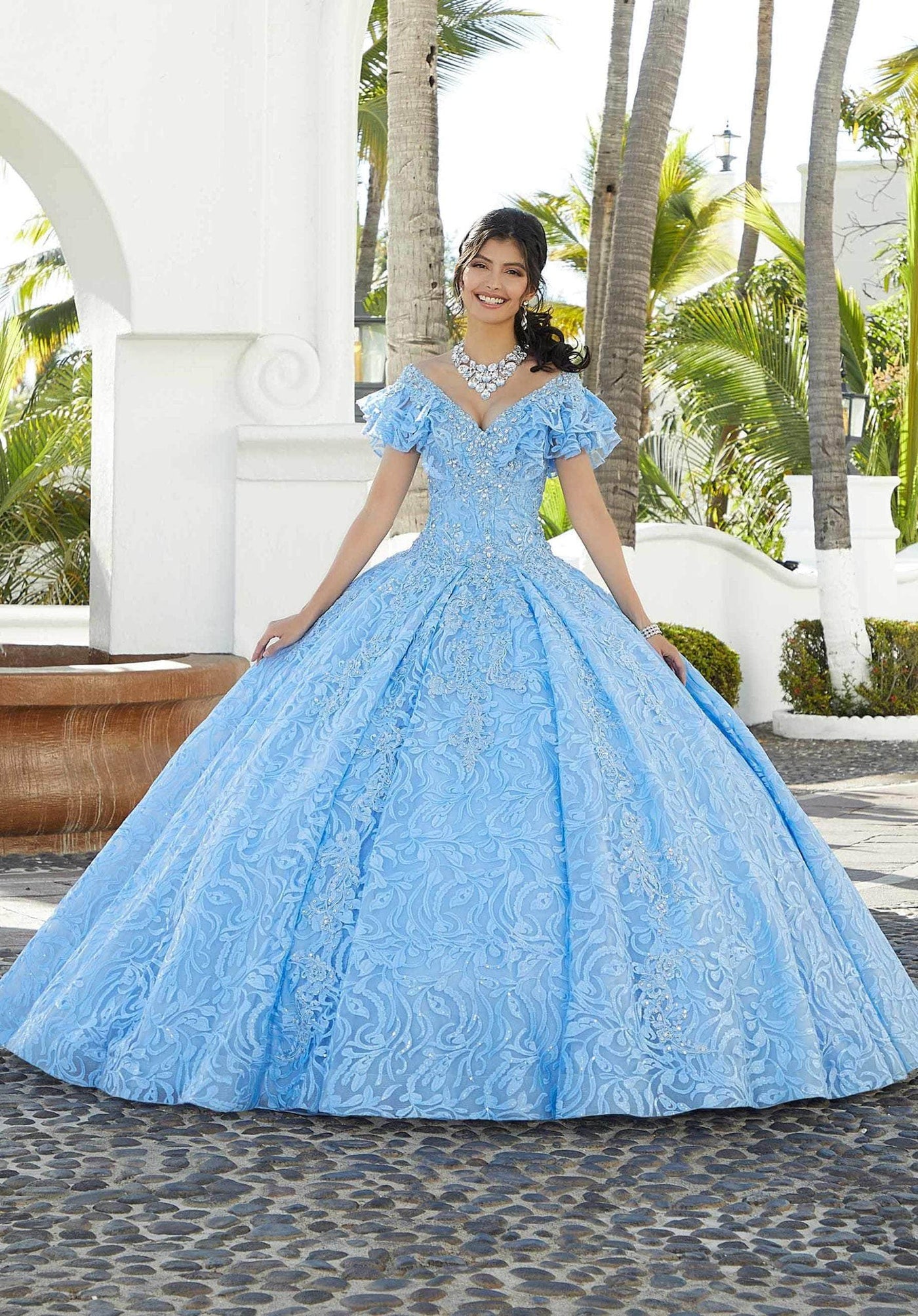 Mori Lee 34072 - Ruffled Off-Shoulder Quinceanera Ballgown Special Occasion Dress