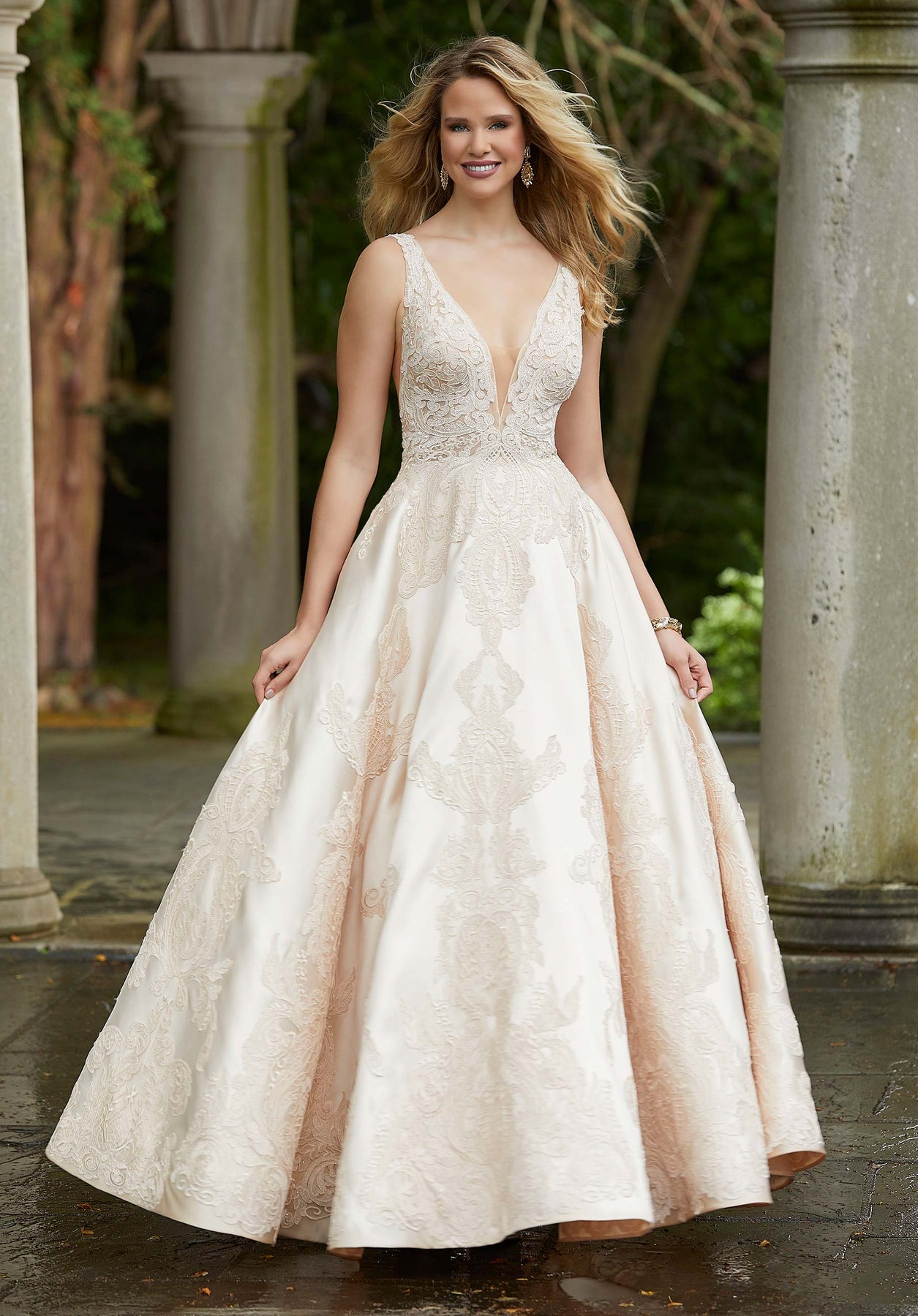 mori lee satin wedding dress Mori Lee Bridal Gowns 2145