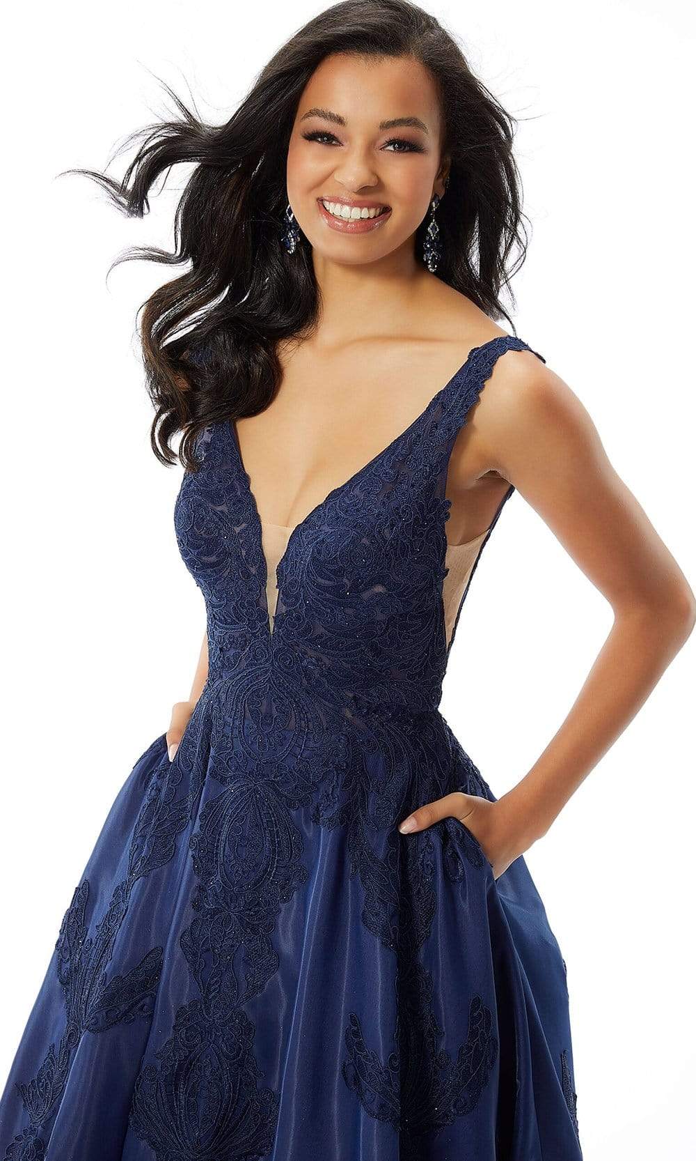 mori lee navy prom dress Morilee Style #73155