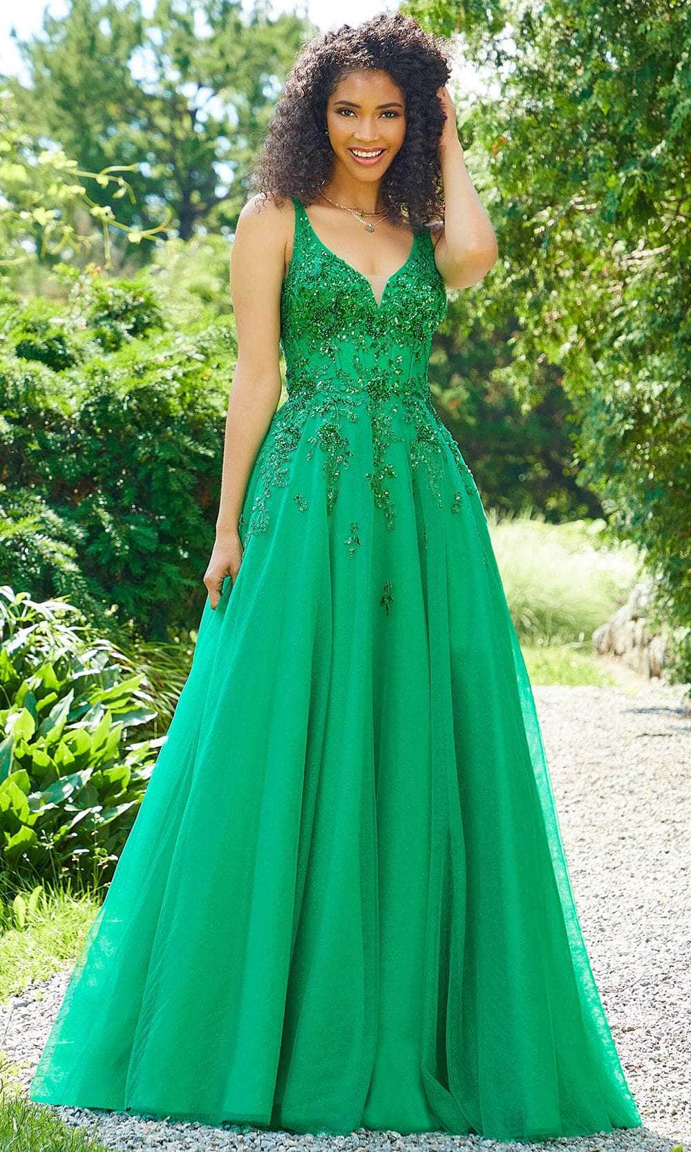 Mori Lee 47019 - Embellished Sleeveless Prom Dress Prom Dresses 00 / Green