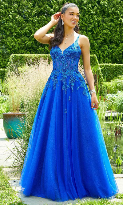 Mori Lee 47019 - Embellished Sleeveless Prom Dress Prom Dresses 00 / Royal