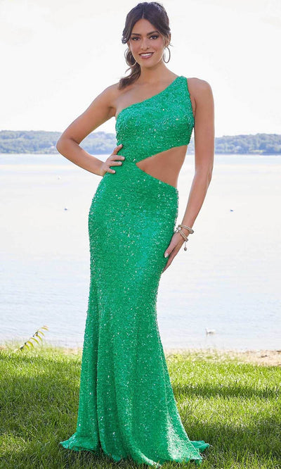 Mori Lee 47029 - Sleeveless Asymmetric Evening Gown Prom Dresses 00 / Bright Green