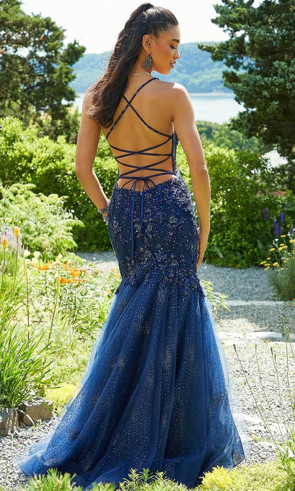 Mori Lee 47055 - Sleeveless Plunging V-Neck Evening Gown Prom Dresses
