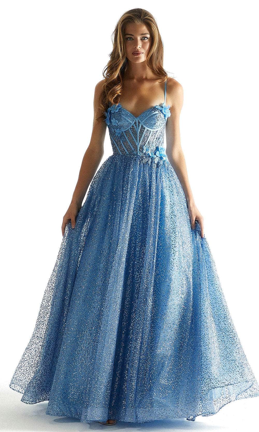 Mori Lee 49001 - Corset Sequin Prom Dress Prom Dress 00 /  Blue