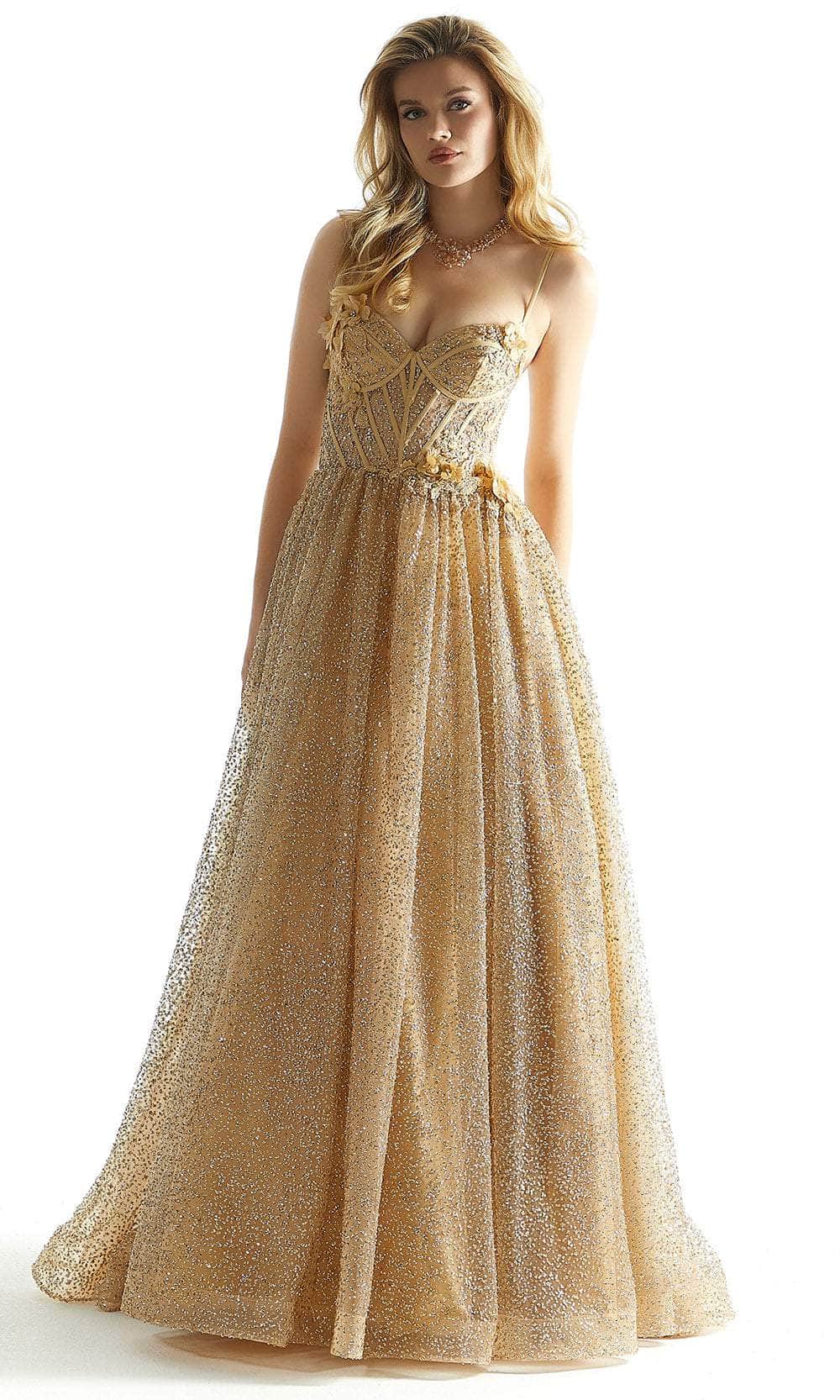 Mori Lee 49001 - Corset Sequin Prom Dress Prom Dress 00 /  Gold