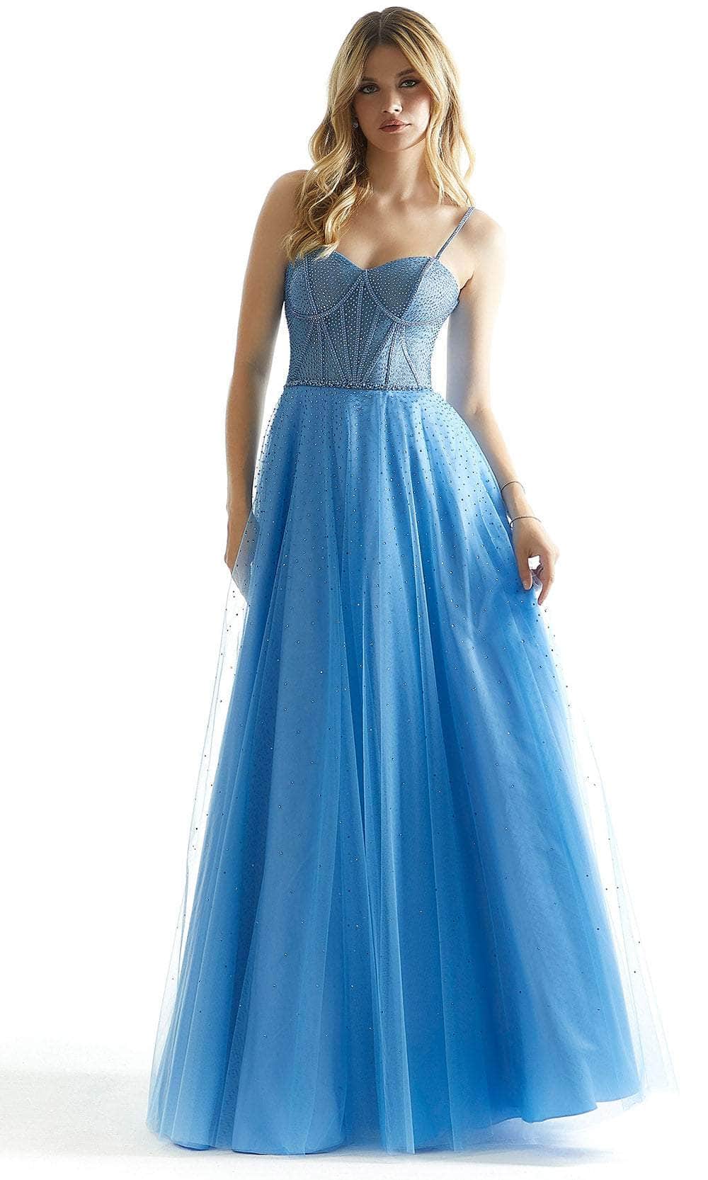 Mori Lee 49004 - Crystal Bustier Prom Dress Prom Dress 00 /  Blue