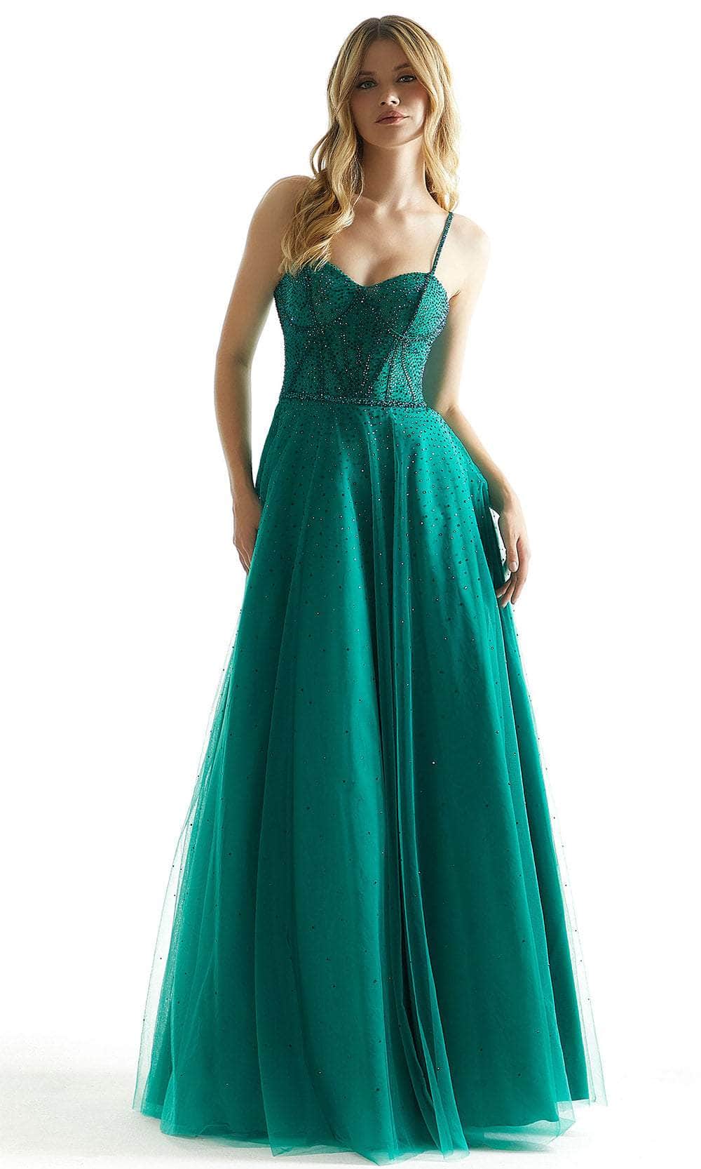 Mori Lee 49004 - Crystal Bustier Prom Dress Prom Dress 00 /  Green
