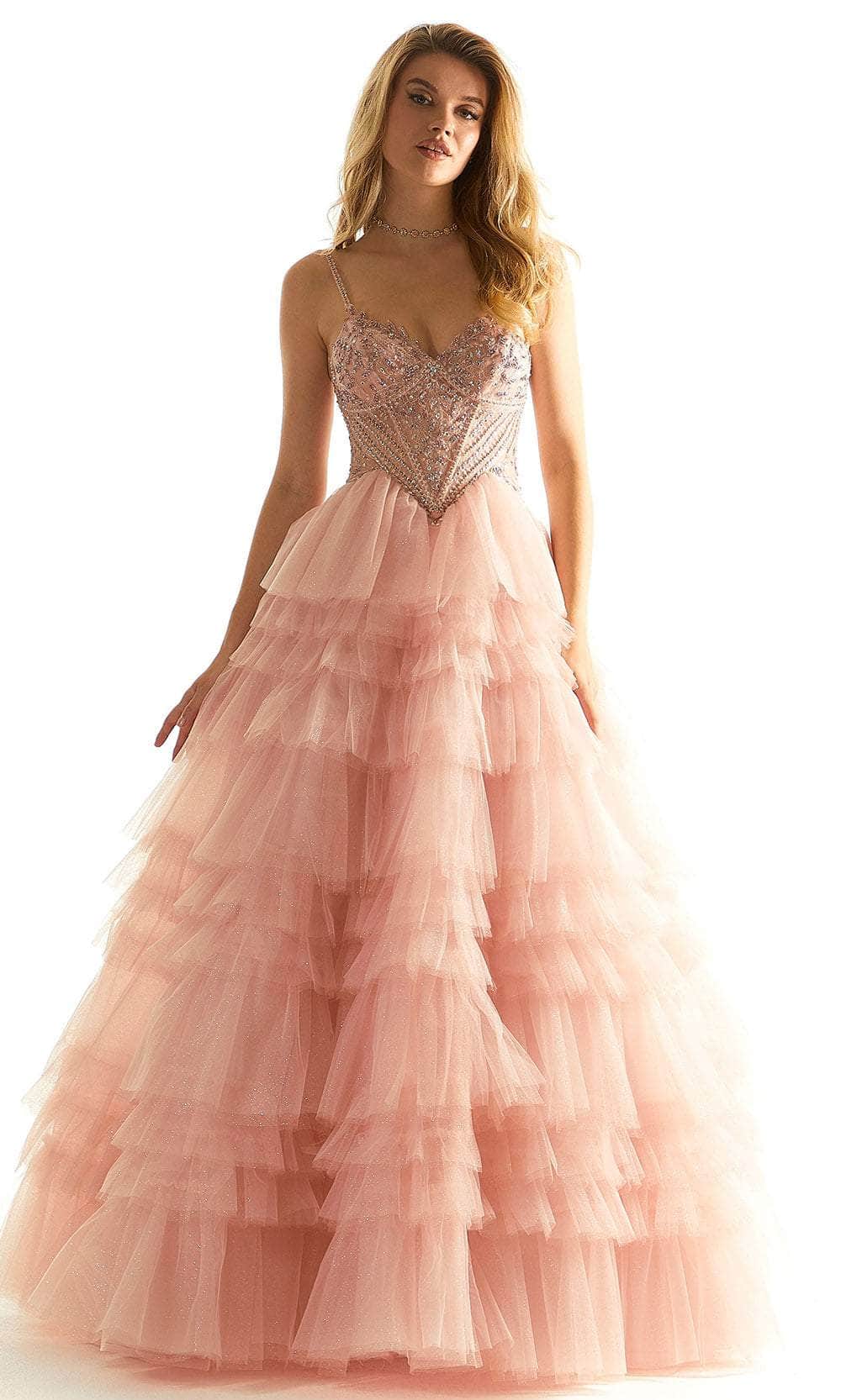 Mori Lee 49005 - Sweetheart Basque Prom Dress Prom Dress 00 /  Blush