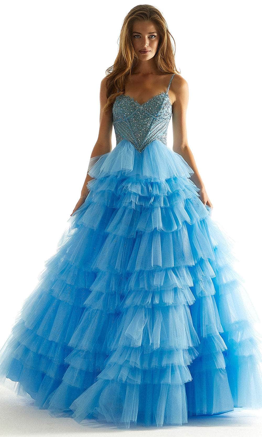 Mori Lee 49005 - Sweetheart Basque Prom Dress Prom Dress 00 /  French Blue