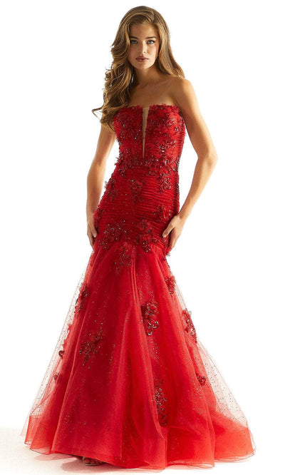 Mori Lee 49008 - 3D Floral Mermaid Prom Dress Prom Dress 00 /  Scarlet